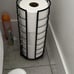 NearMoon Toilet Paper Organizer Stand, Free Standing 3 Rolls Tissue Storage, Met