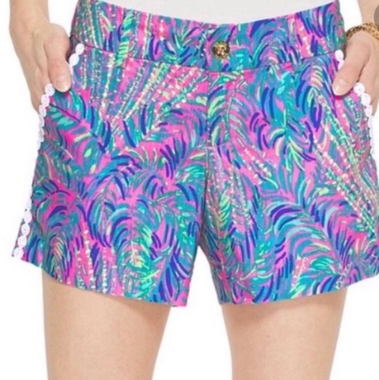 NWT 64 Lilly Pulitzer Size 00 Callahan Shorts In Pink Sunset Coco Breeze