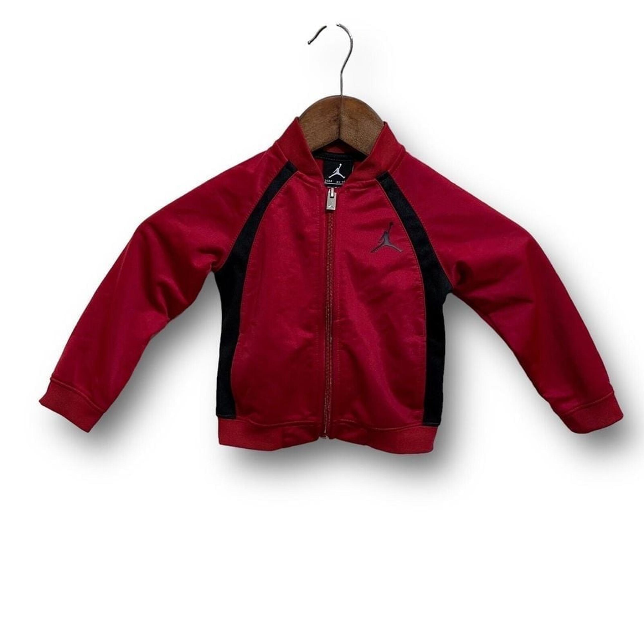 Jordan Toddler Boy Full Zip Jacket Embroidered Jumpman Logo Red Black Size 24M