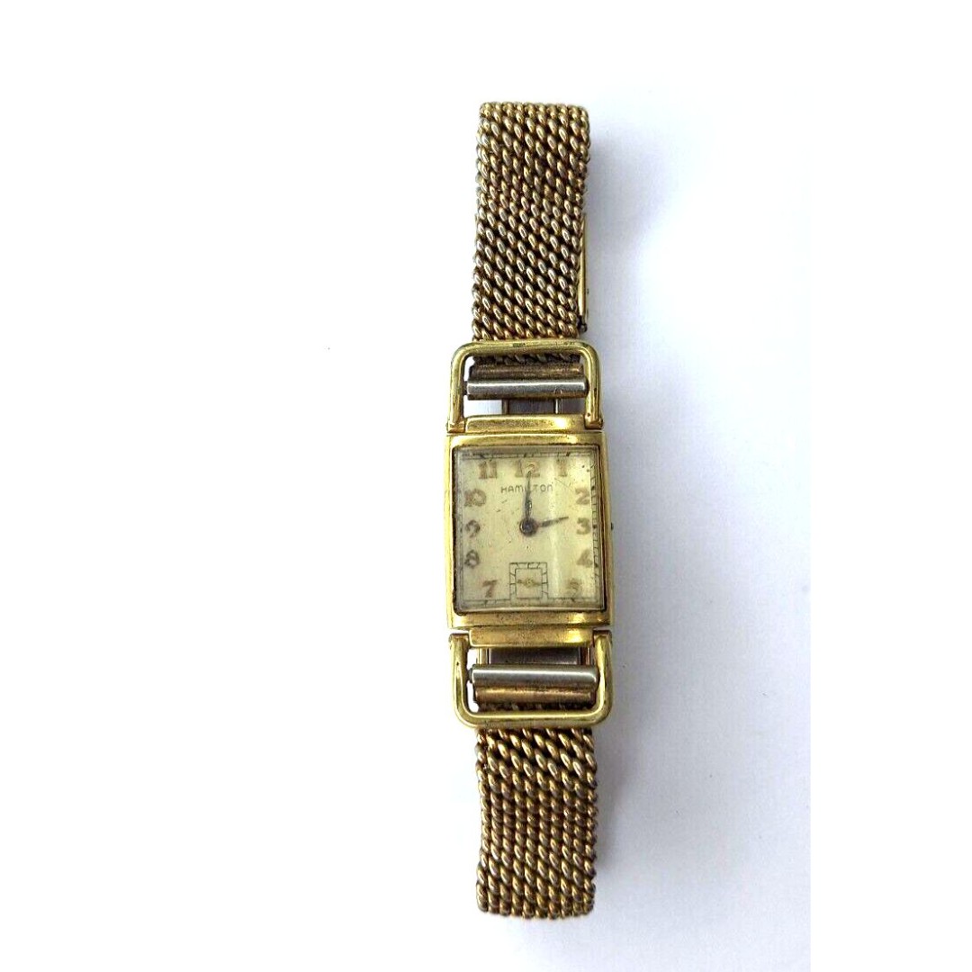 VINTAGE HAMILTON BAILEY 925 14 K GF 19 JEWELS MEN’S WATCH, NOT WORKING!