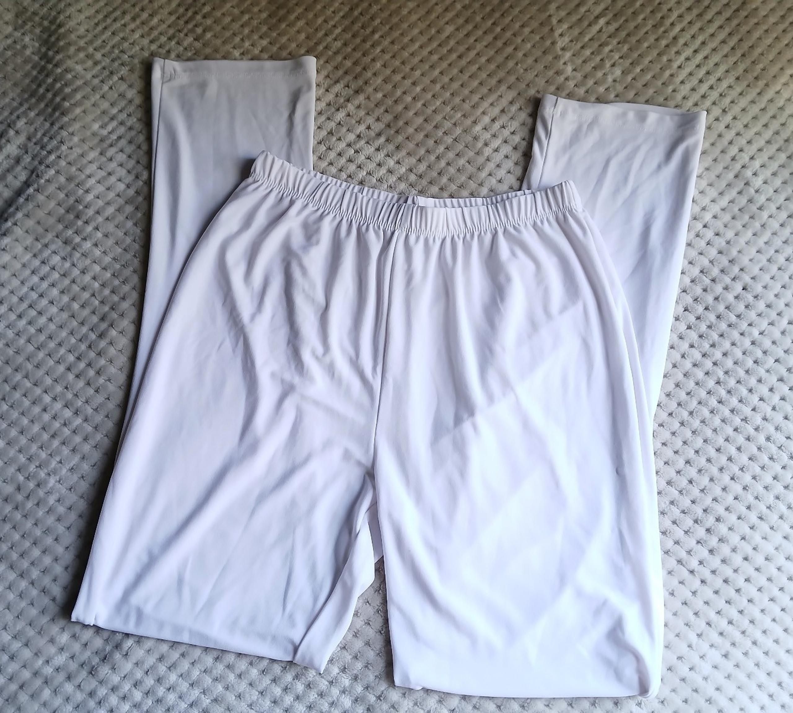 Slinky brand size Small Women's High Rise White Pull On Stretch Pants Yoga Dance