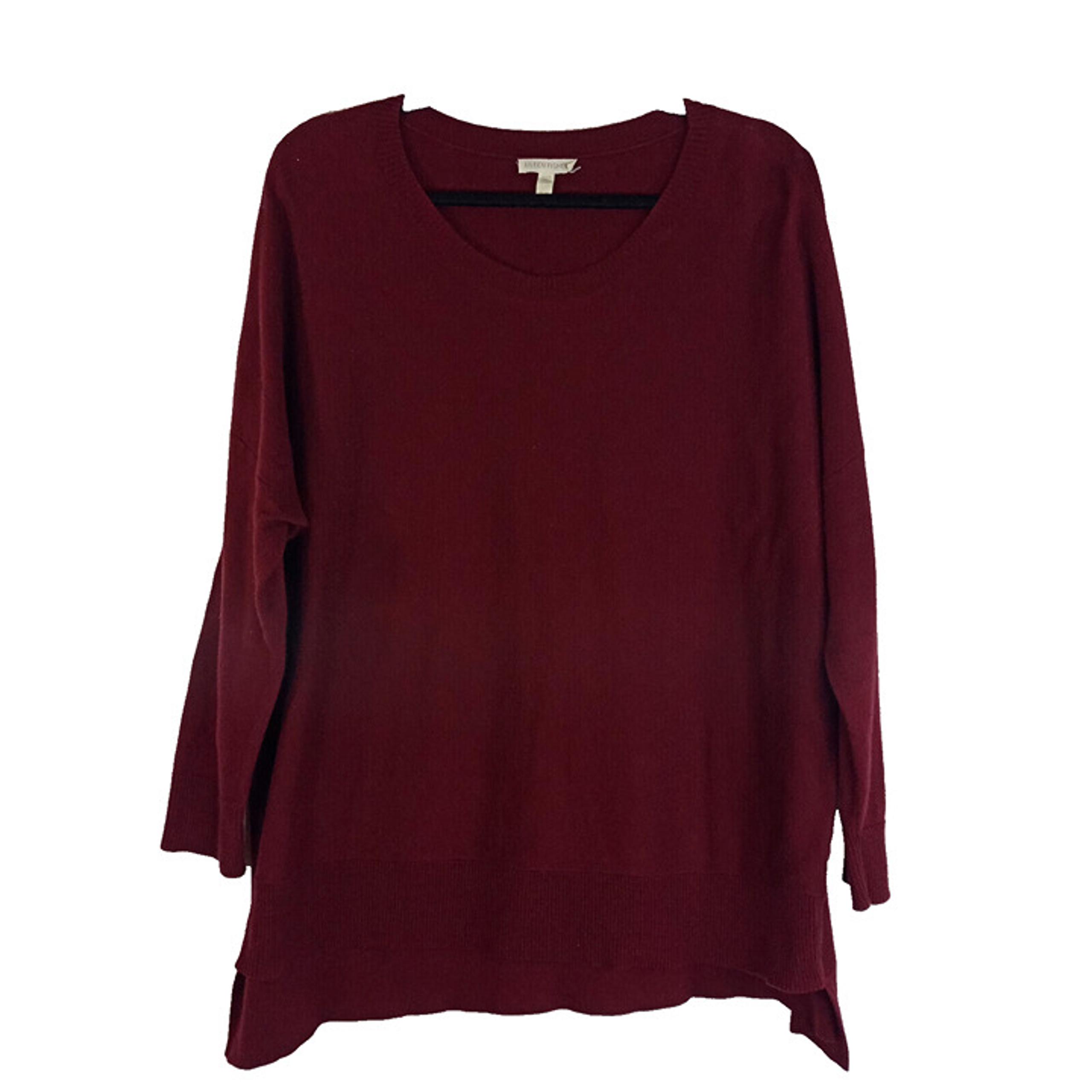 Eileen Fisher Womens Pullover Sweater Size M Red Dolman Sleeve Round Neck Top
