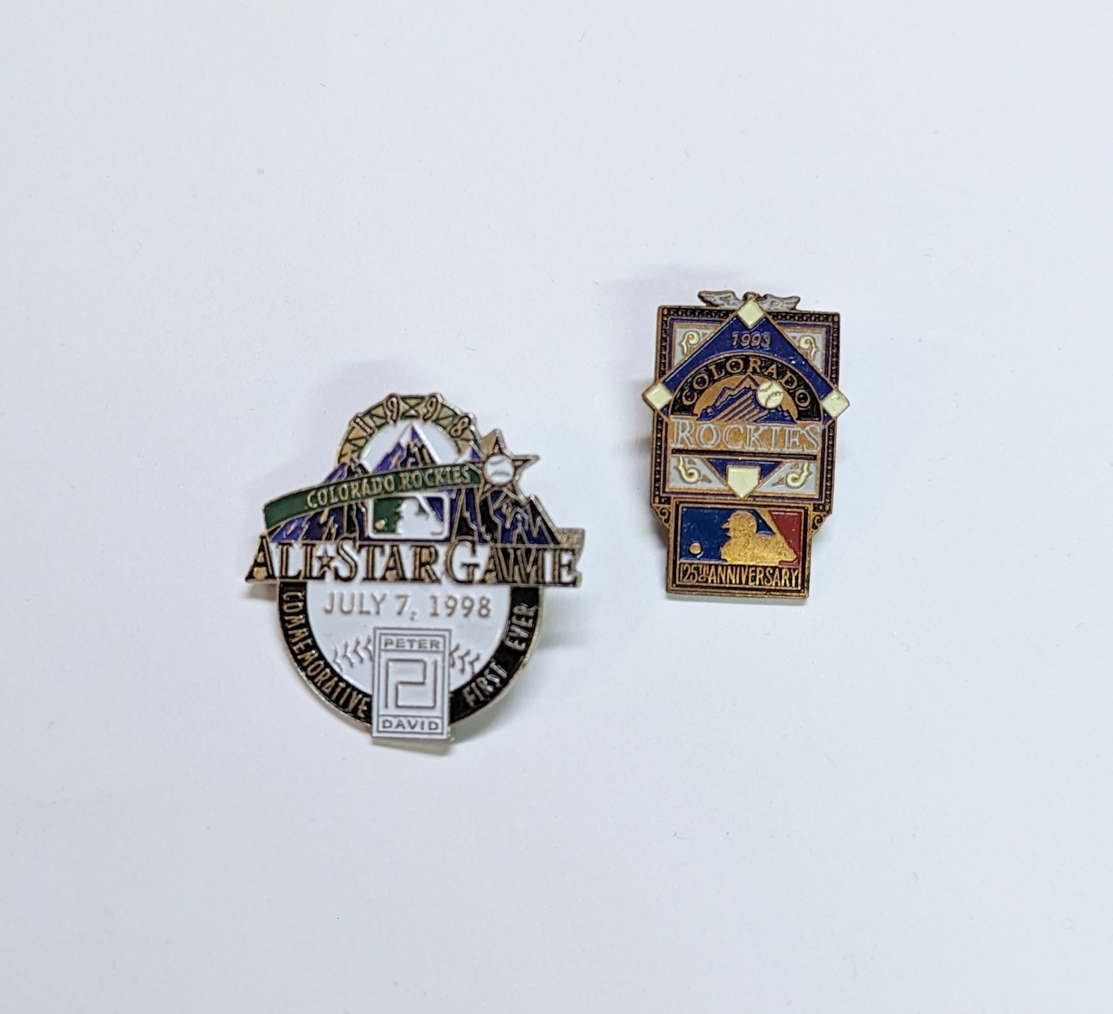 2 90s MLB Colorado Rockies Collector's Pins