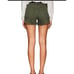 L'Agence Ryland High Rise Cutoff Denim Shorts Size 25 in Khaki Green NWT