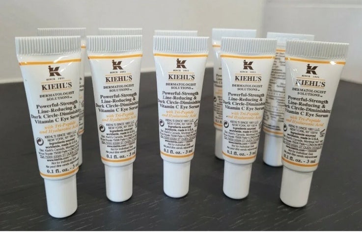 10 x KIEHL'S POWERFUL-STRENGTH LINE-REDUCING DARK CIRCLE VITAMIN C EYE SERUM 3ML
