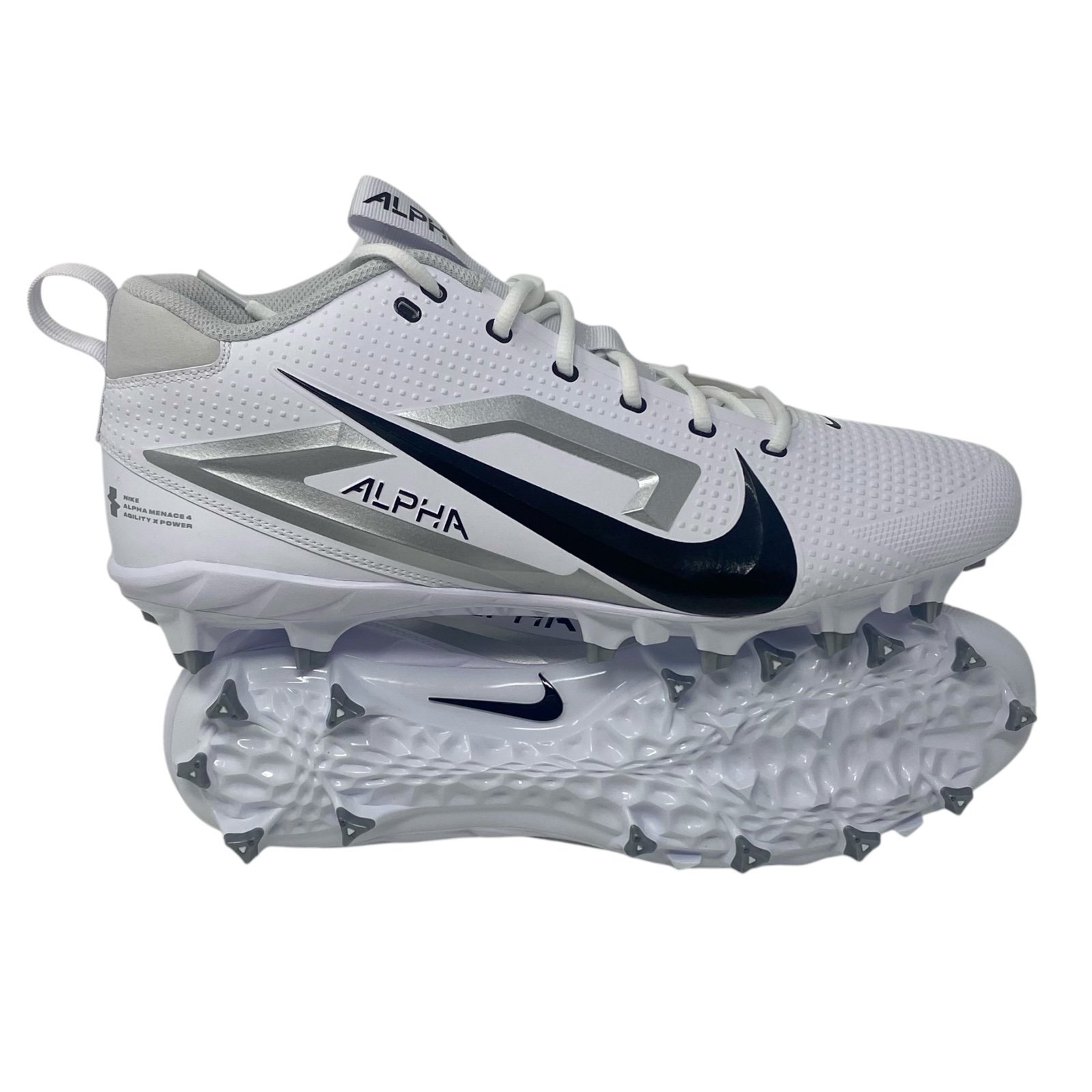 Nike Alpha Menace 4 Varsity Molded Football Cleats Men’s Sz 15 White Black NWOB