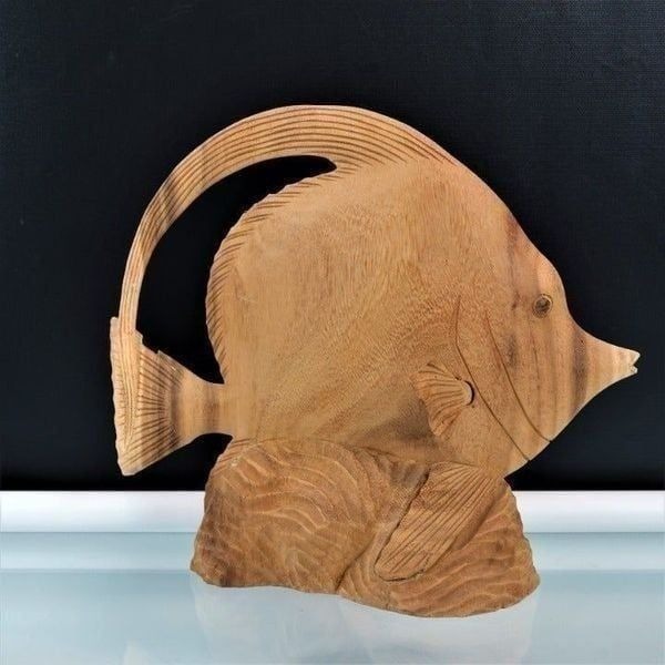 Tropical Oceanic Fish Wood Carved