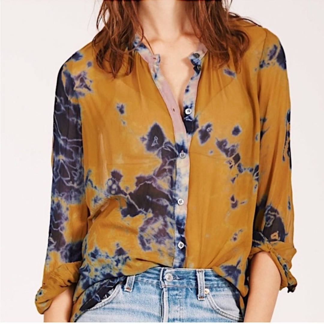 Raquel Allegra Tie dye silk blouse