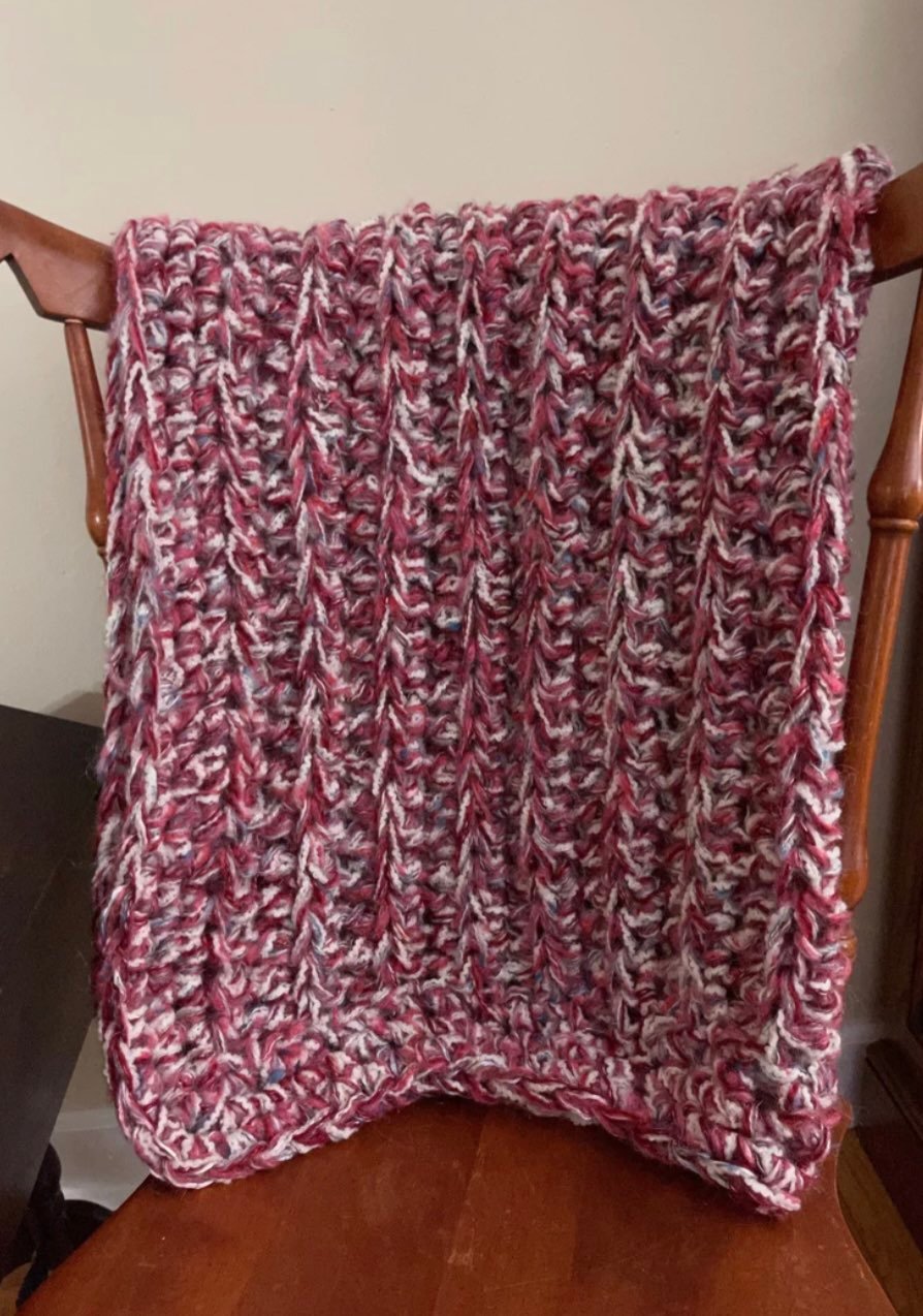 Blanket, lap blanket, toddler bed, 4 strand blanket, multi color Afghan, handmad