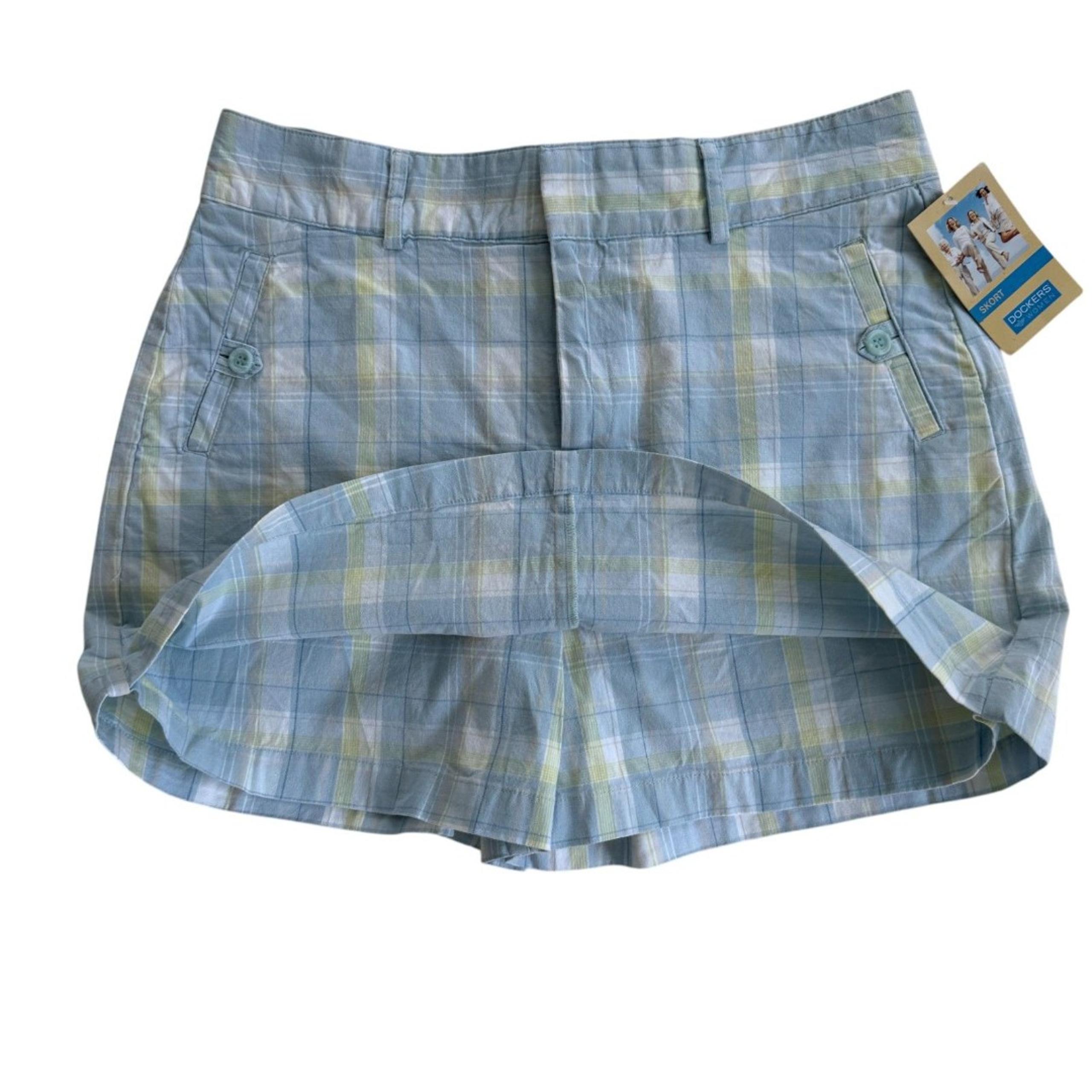 NWT Women's Dockers Plaid Mini Skort Size 14