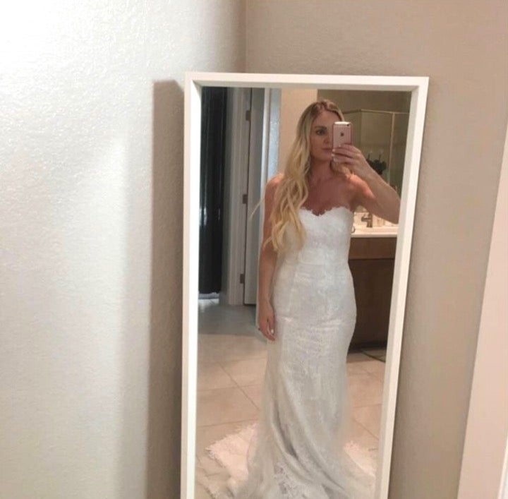 White Mermaid Style Wedding Dress