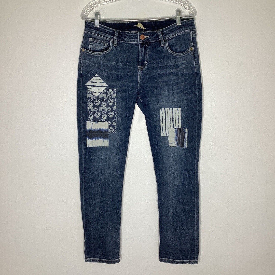 Tommy Bahama Womens Slim Boyfriend Mid Shore Denim Jeans Blue Size 30 x 29