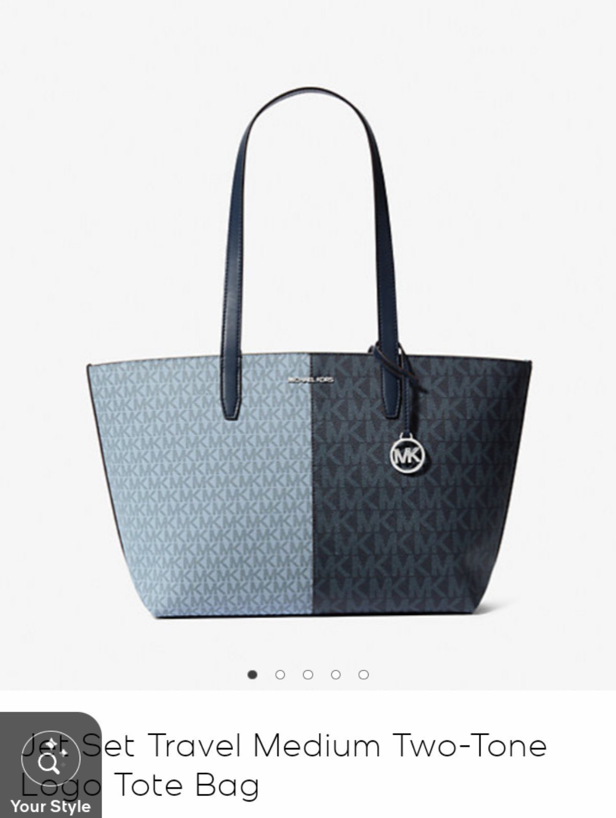 NEW Michael Kors Jet Set Travel Tote Navy Multi