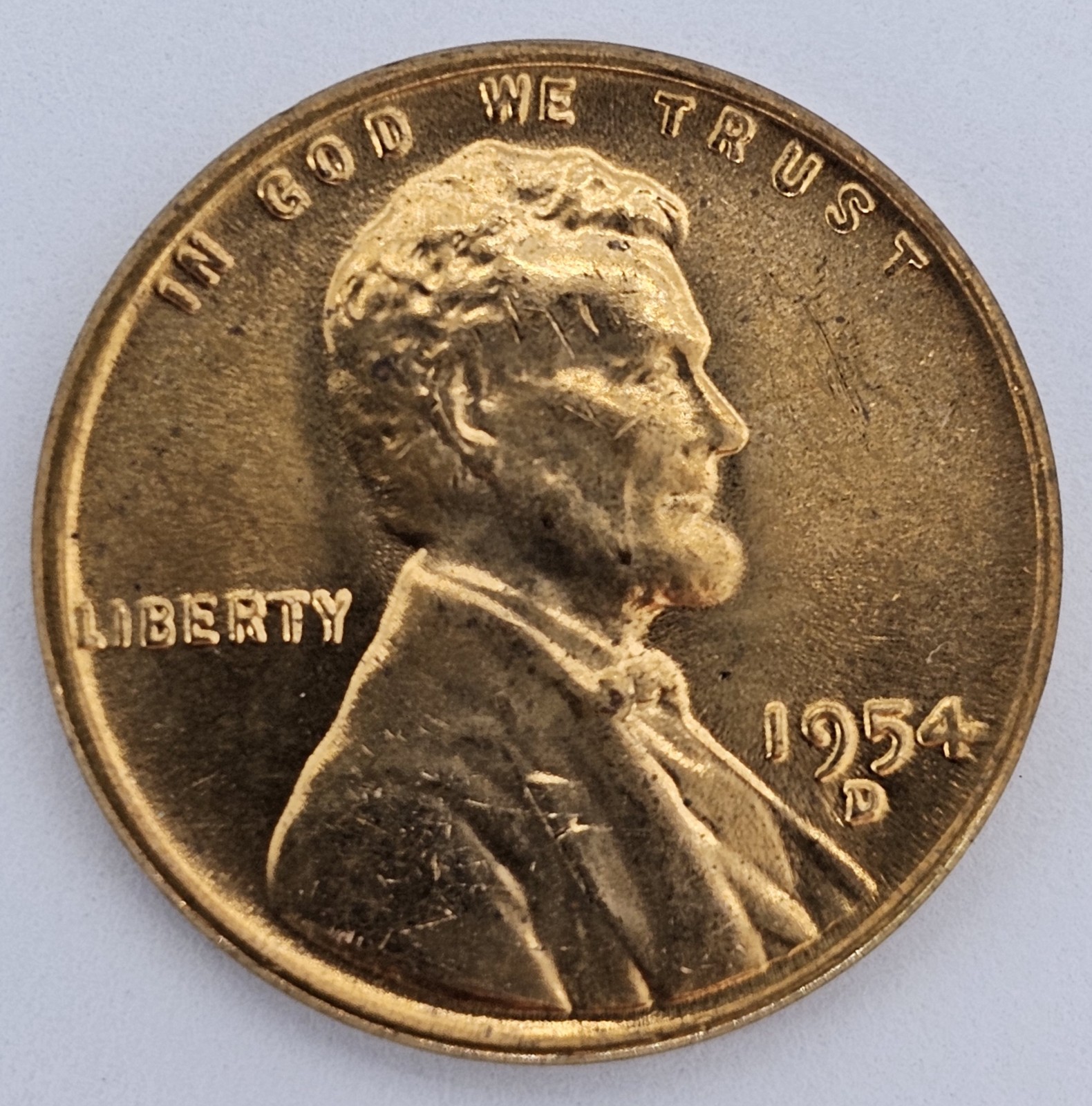 1954 D penny double obverse/reverse