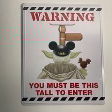 New Disney Parks Star Wars Yoda Metal Sign Must Be Tall -