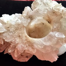 Large Crystal Quartz Votive Holder