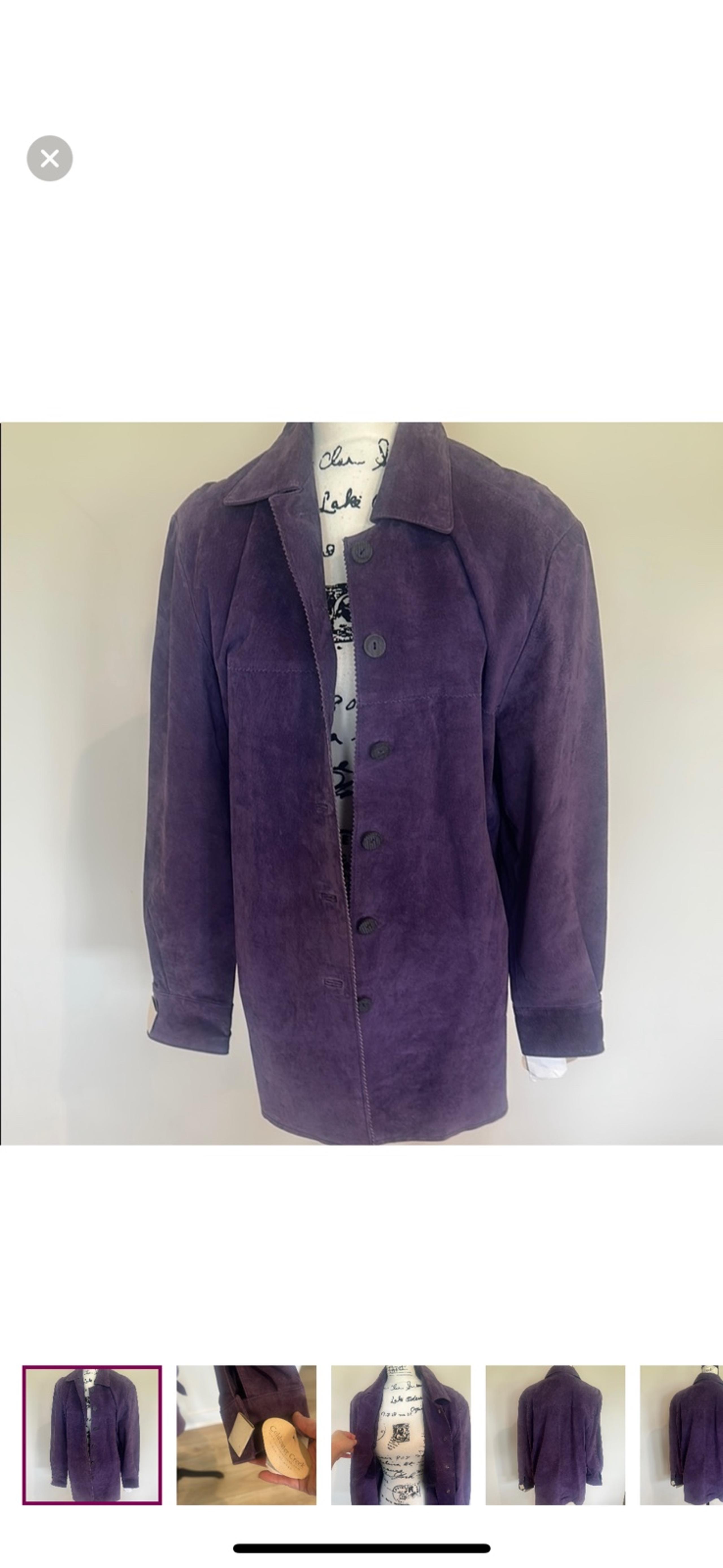 WOMENS BEAUTIFUL PURPLE SUEDE JACKET SIZE MEDIUM