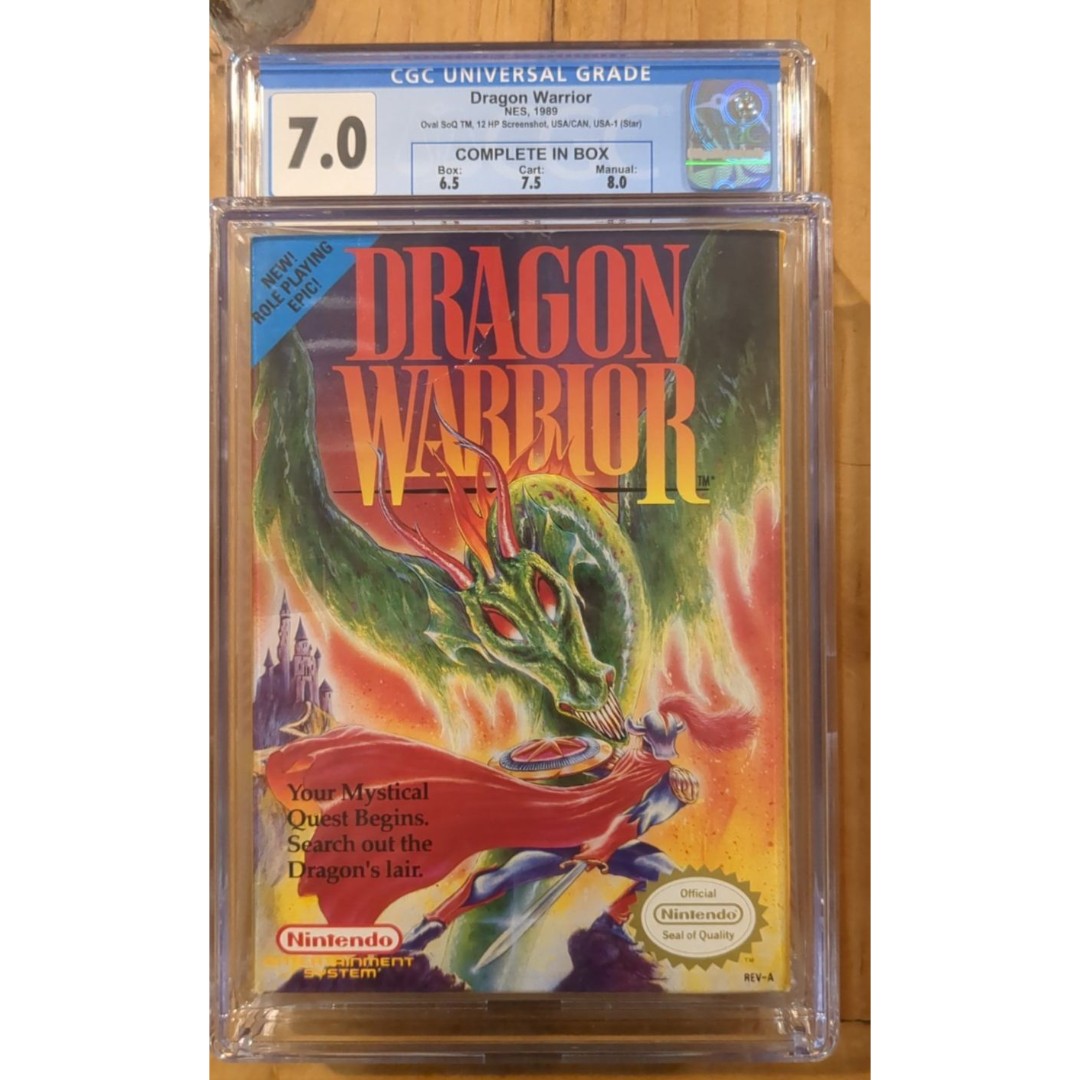 Dragon Warrior NES Nintendo CIB Oval SOQ TM CGC Graded 7.0