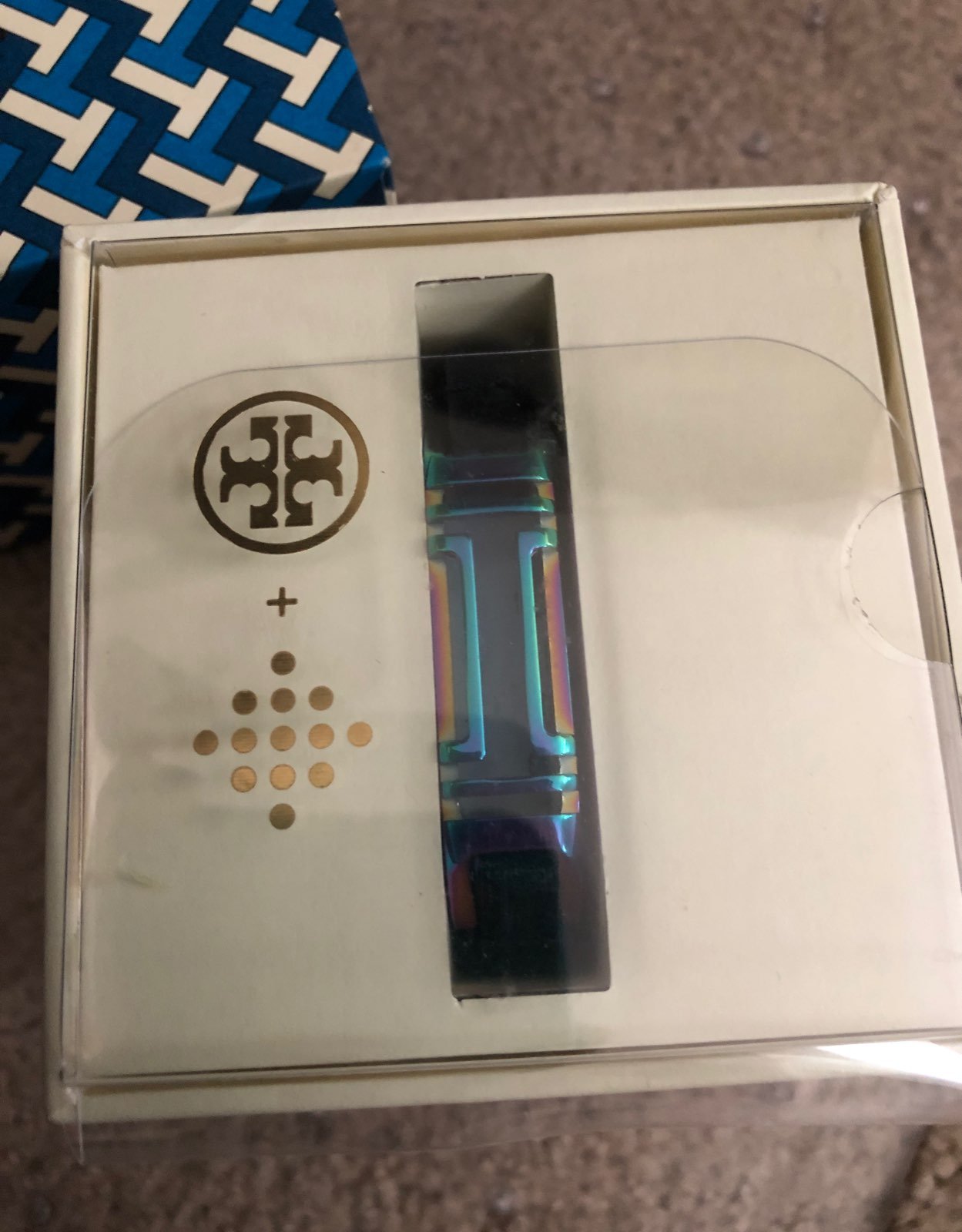 new tory burch fitbit multi navy band