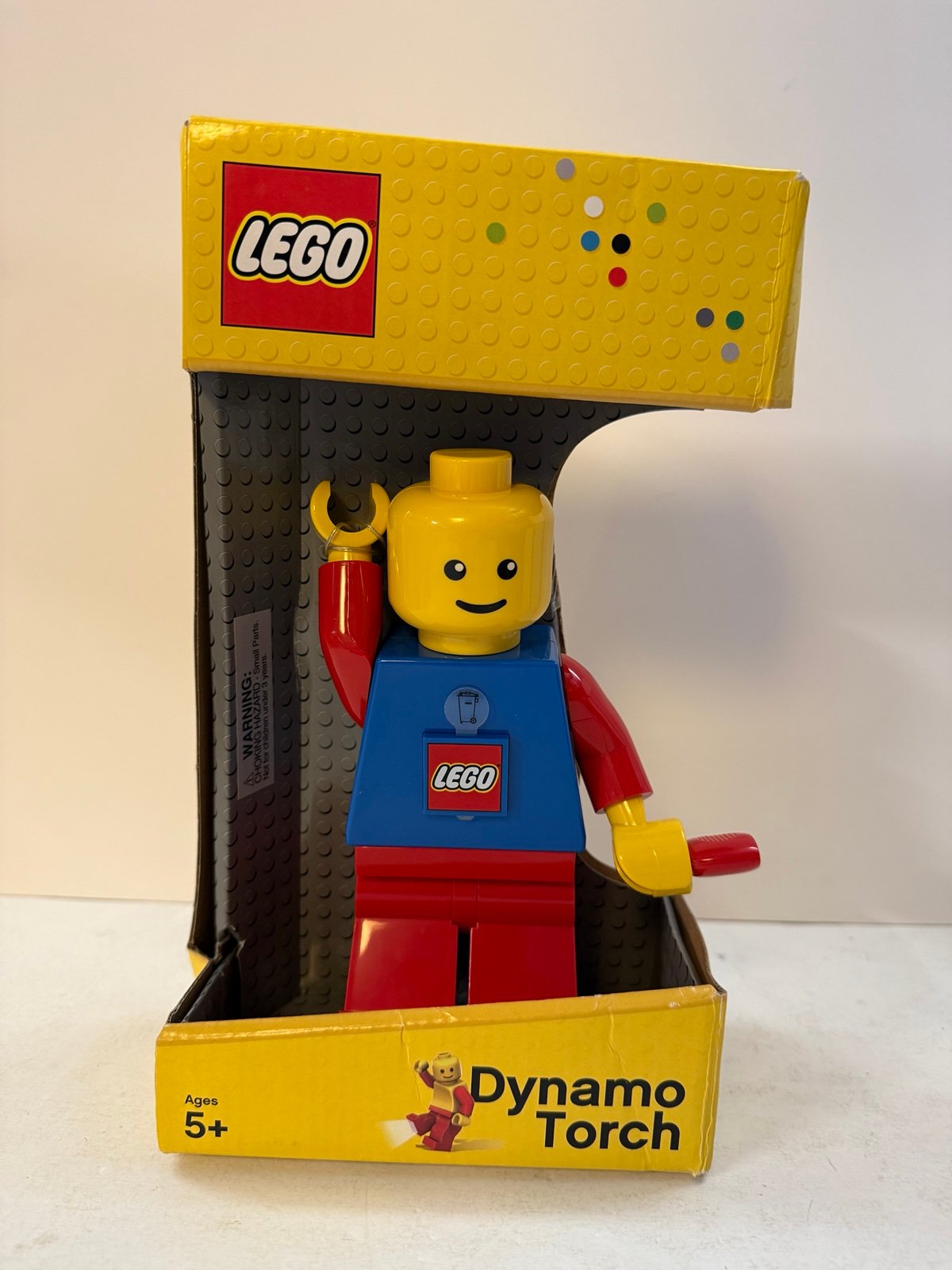 LEGO DYNAMO TORCH LARGE MINIFIGURE X4 LED FLASHLIGHT Wind Up Crank
