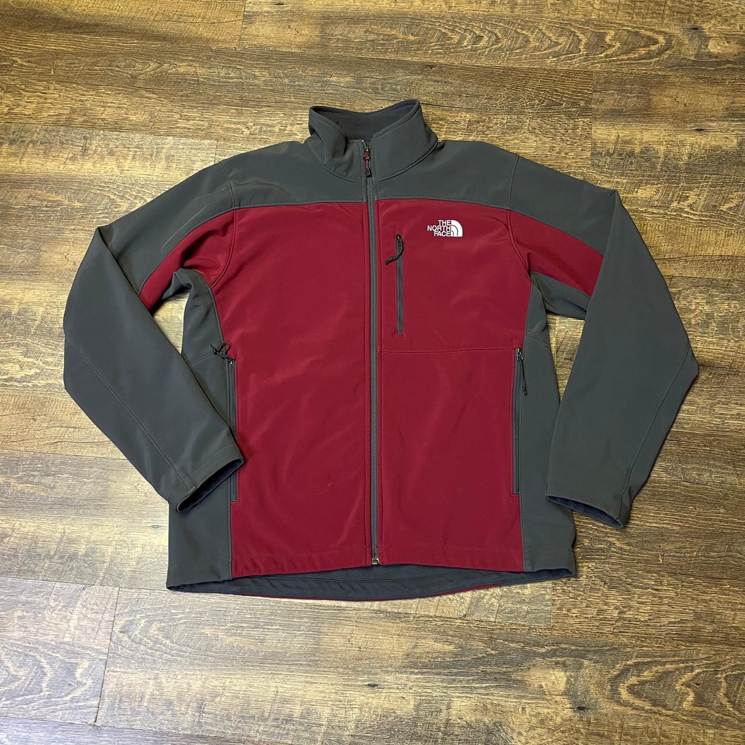 The North Face Apex Bionic Softshell Jacket Coat Red Gray Men's Size Large