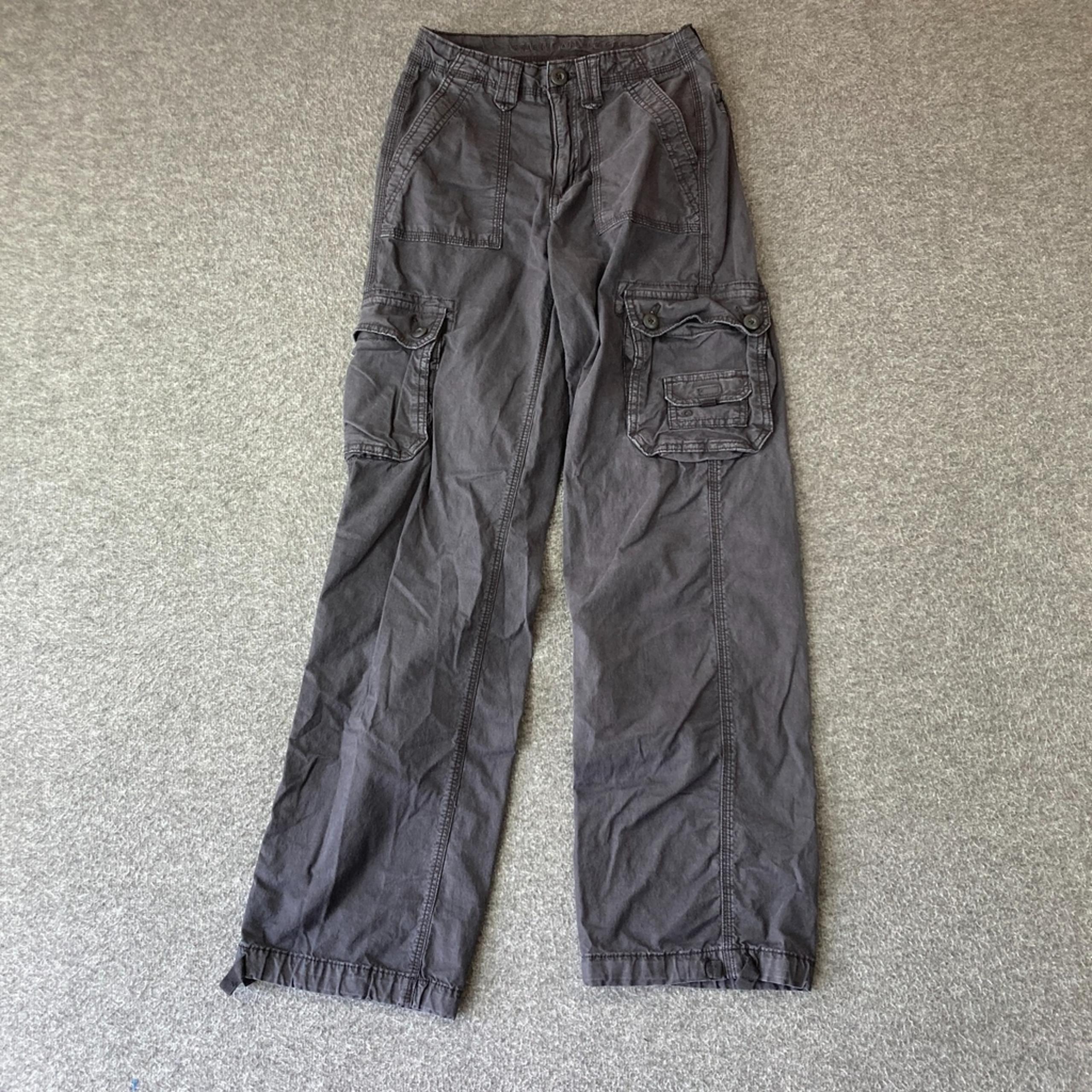 American Eagle Baggy Jogger Cargo Pants Womens Size 00 Gray