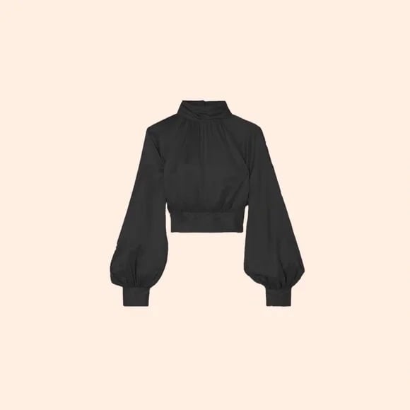 Reformation Julia Silk Top (Black)