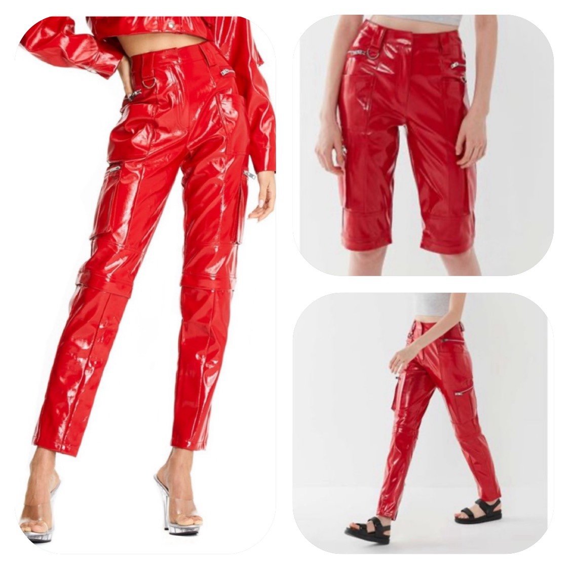 I.AM.GIA XS red faux leather zipper ursa pants 130 retail