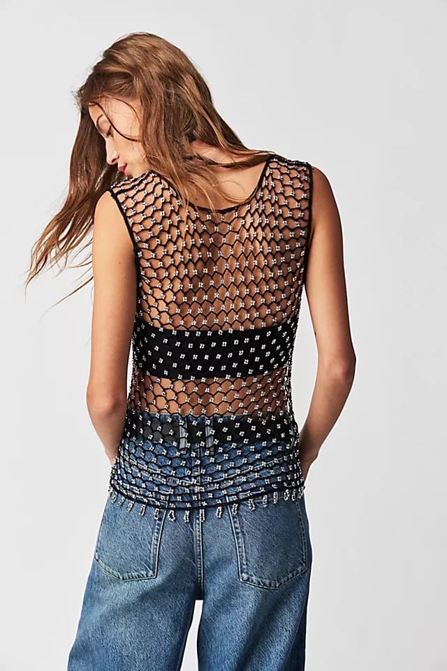 Free People Soula Beaded Tank Large NWT