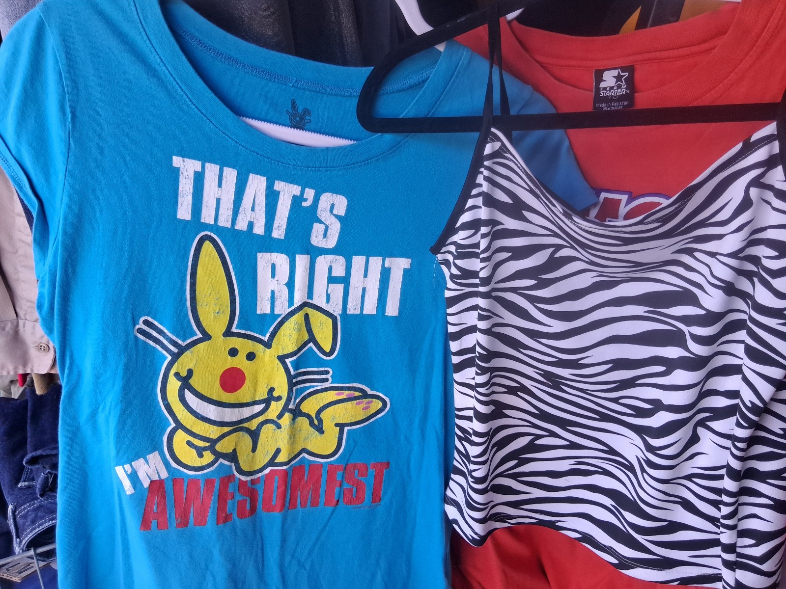 Vintage Y2k Emo Happy Bunny Graphic Tee Set