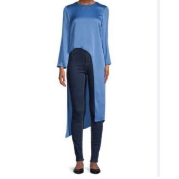 Veronica Beard Rome High-Low Asymmetrical Long-sleeved Tunic Top Size 8