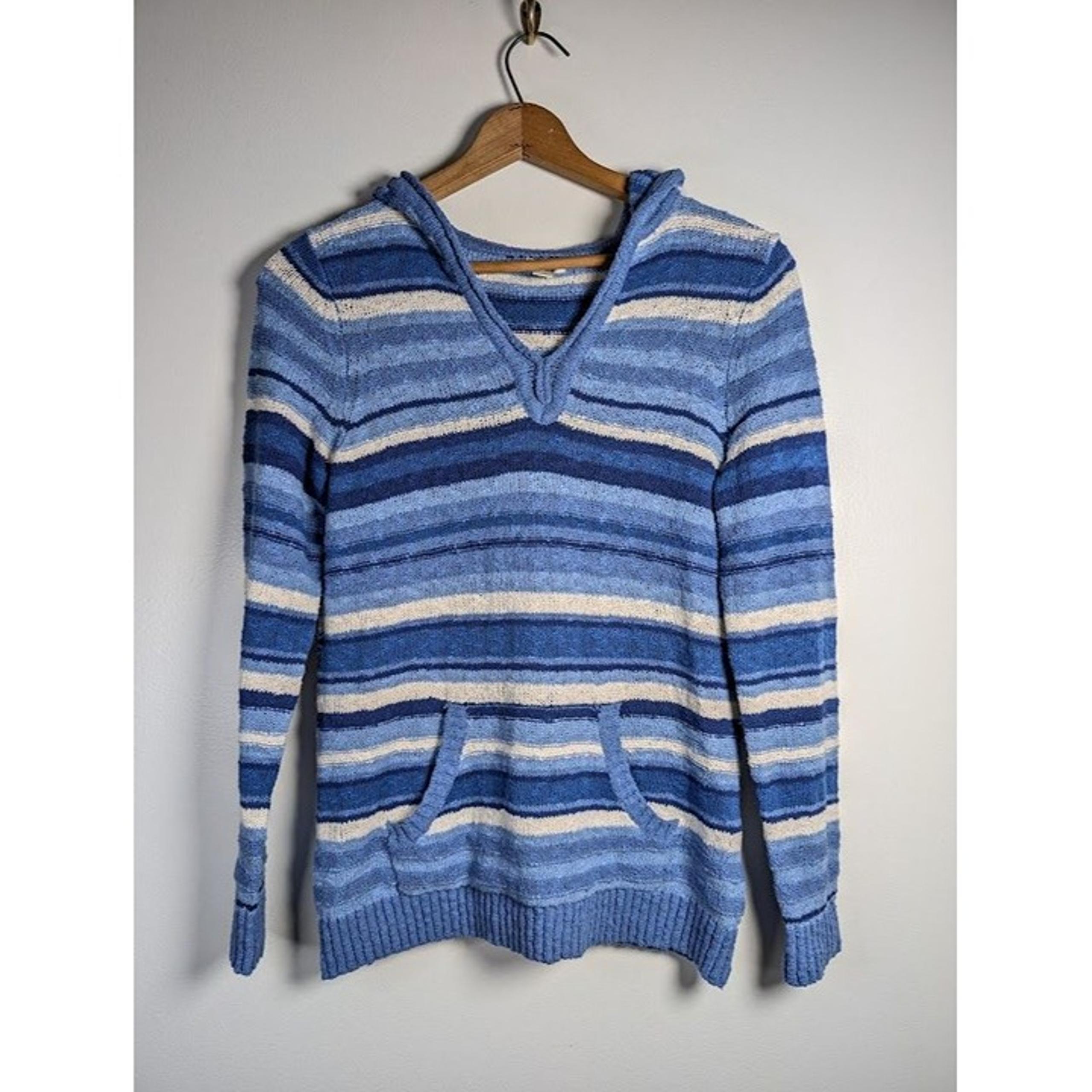 LL Bean Hoodie Sweater Women's Size Small Slub Knit Y2K Beach Outdoor Coastal