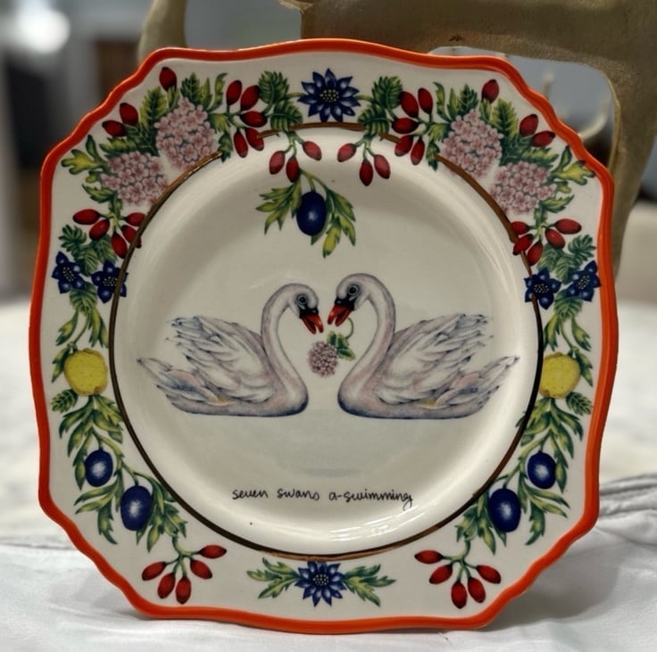 NWT Anthropologie - Lou Rota Twelve Days of Christmas Dessert Plate