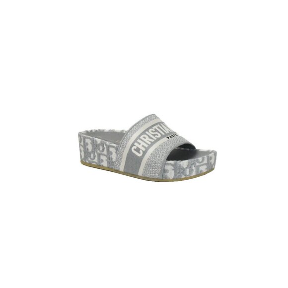 Dior Oblique Embroid Sandals Grey Stone