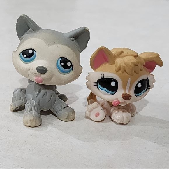 LPS LITTLEST PET SHOP bundle lot of Grey Husky 70 and Husky 1013
