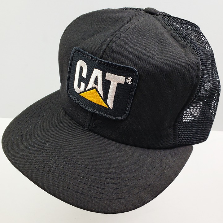 CAT Vintage Trucker Hat Snapback Made USA Mesh Foam Caterpillar Tonkin NWOT