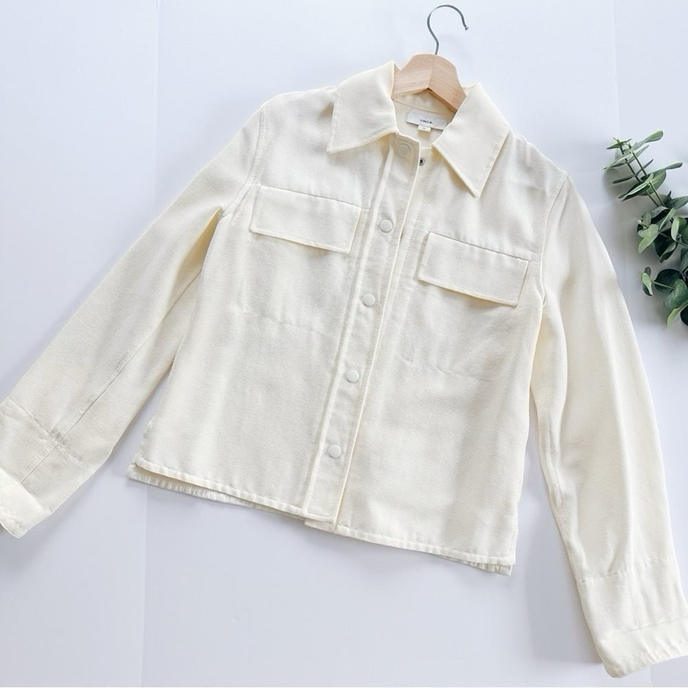 Vince Textured Shirt Jacket Bone