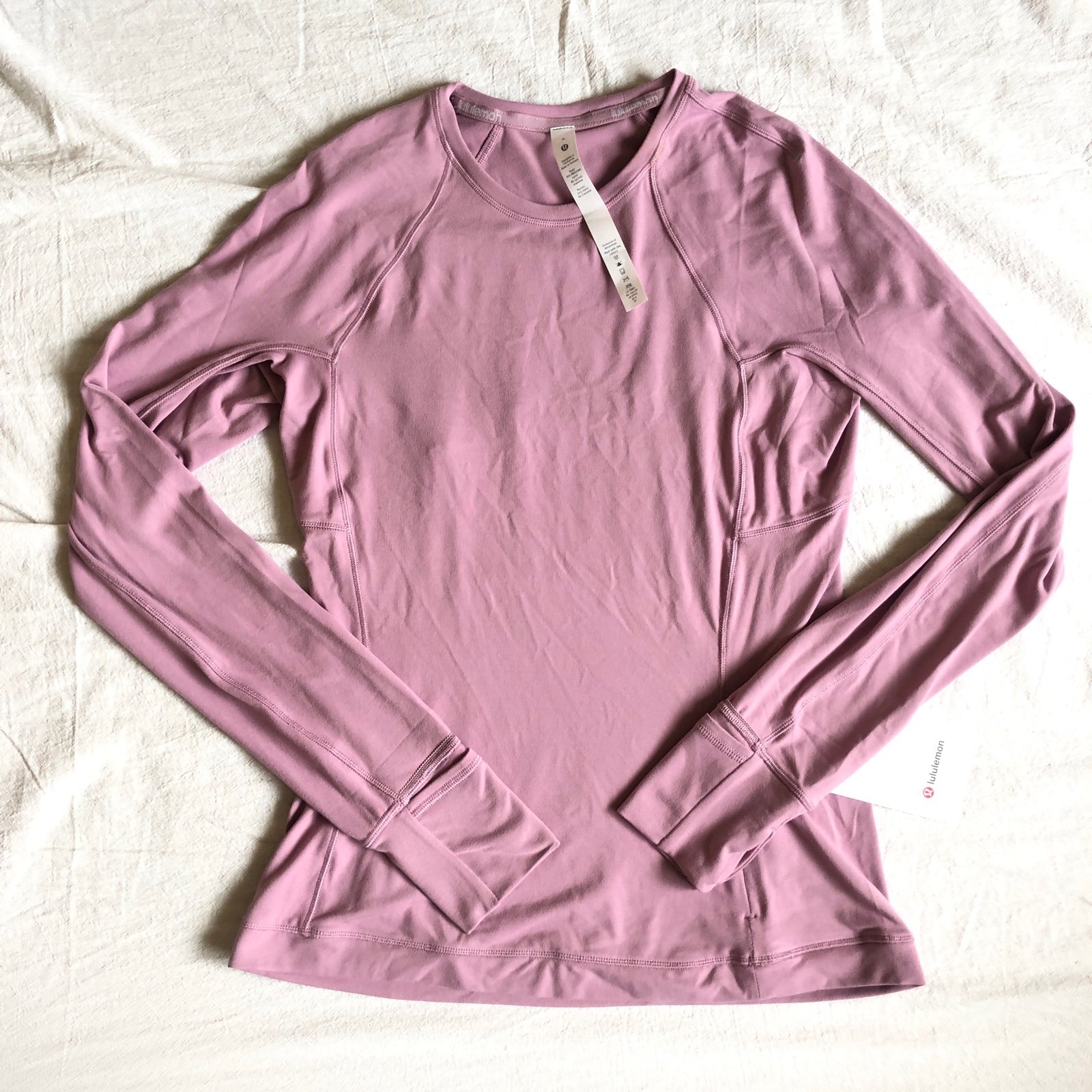Lululemon Pink Taupe It’s Rulu Run LS