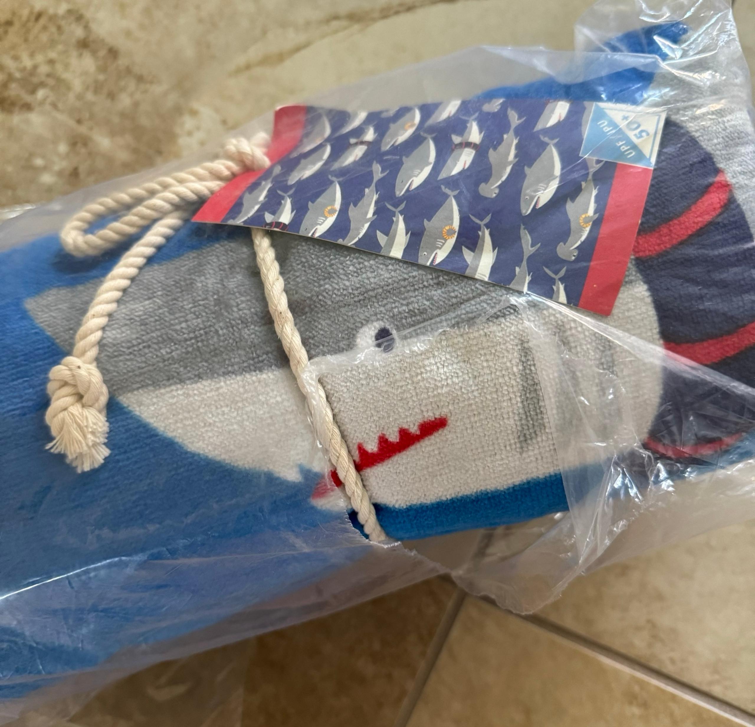 NWT Pottery Barn Kids ~SHARK~ Beach Towel ~Kid Size~