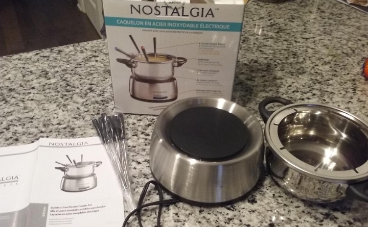 New 6-Cup Electric Fondue Pot Set for Cheese & Chocolate - 6 Color-Coded Forks