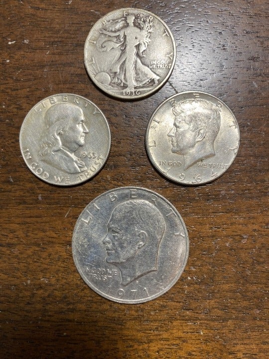 Lot of 4 Coins - 1936, 1963, 1964 & 1971