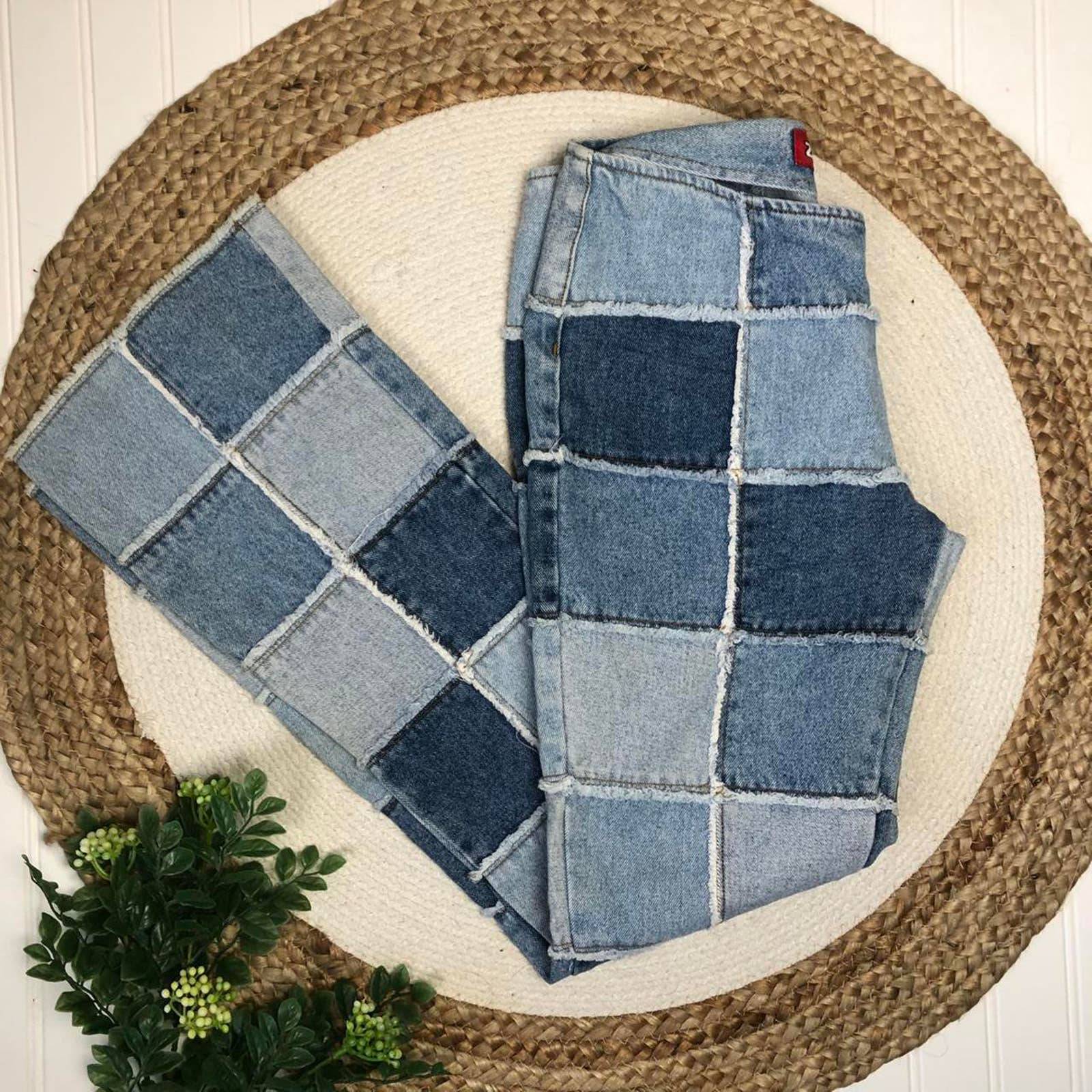 Vintage Patchwork Flare Jeans