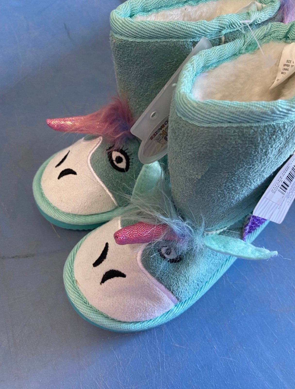 New girls Muk Luks Sz 8 Sherpa boots unicorn
