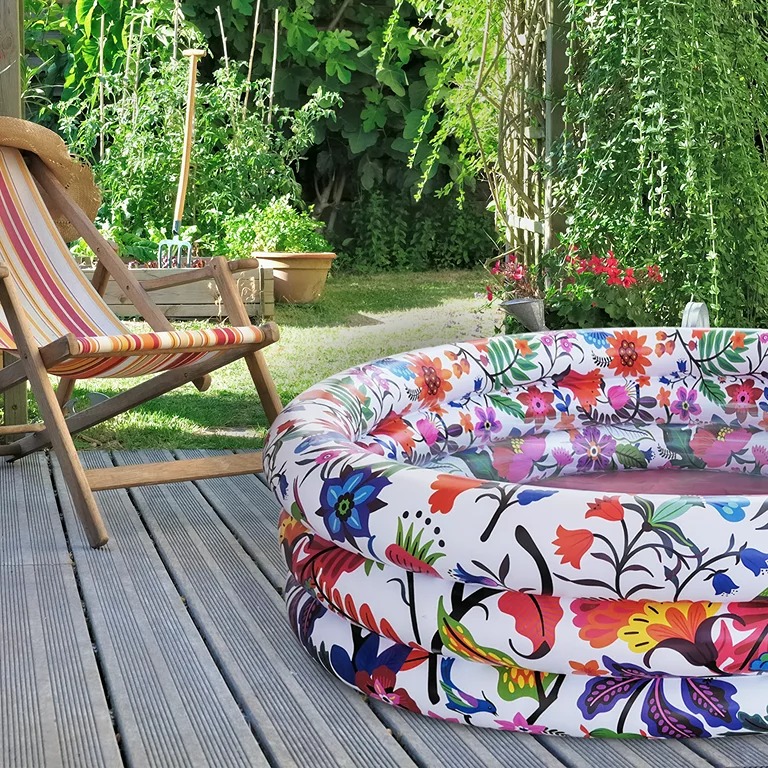 Portable Inflatable Colorful Swimming Patio Deck BBQ Barbeque Camping Pool