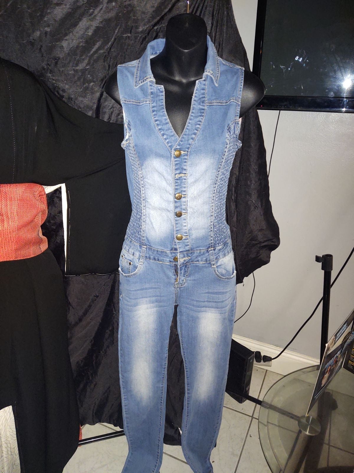 Jean jumpsuit fitted