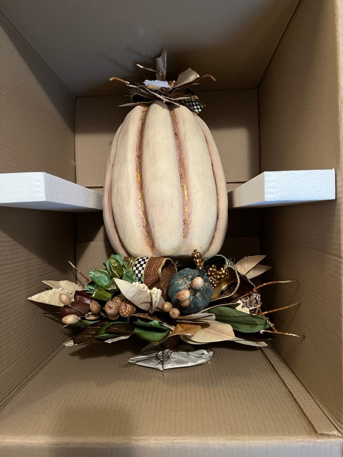 Mackenzie Childs Autumn Naturals Pumpkin Centerpiece - Large