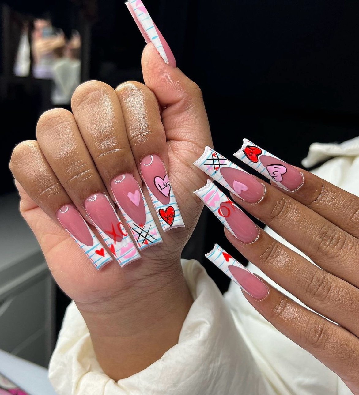 valentines nails