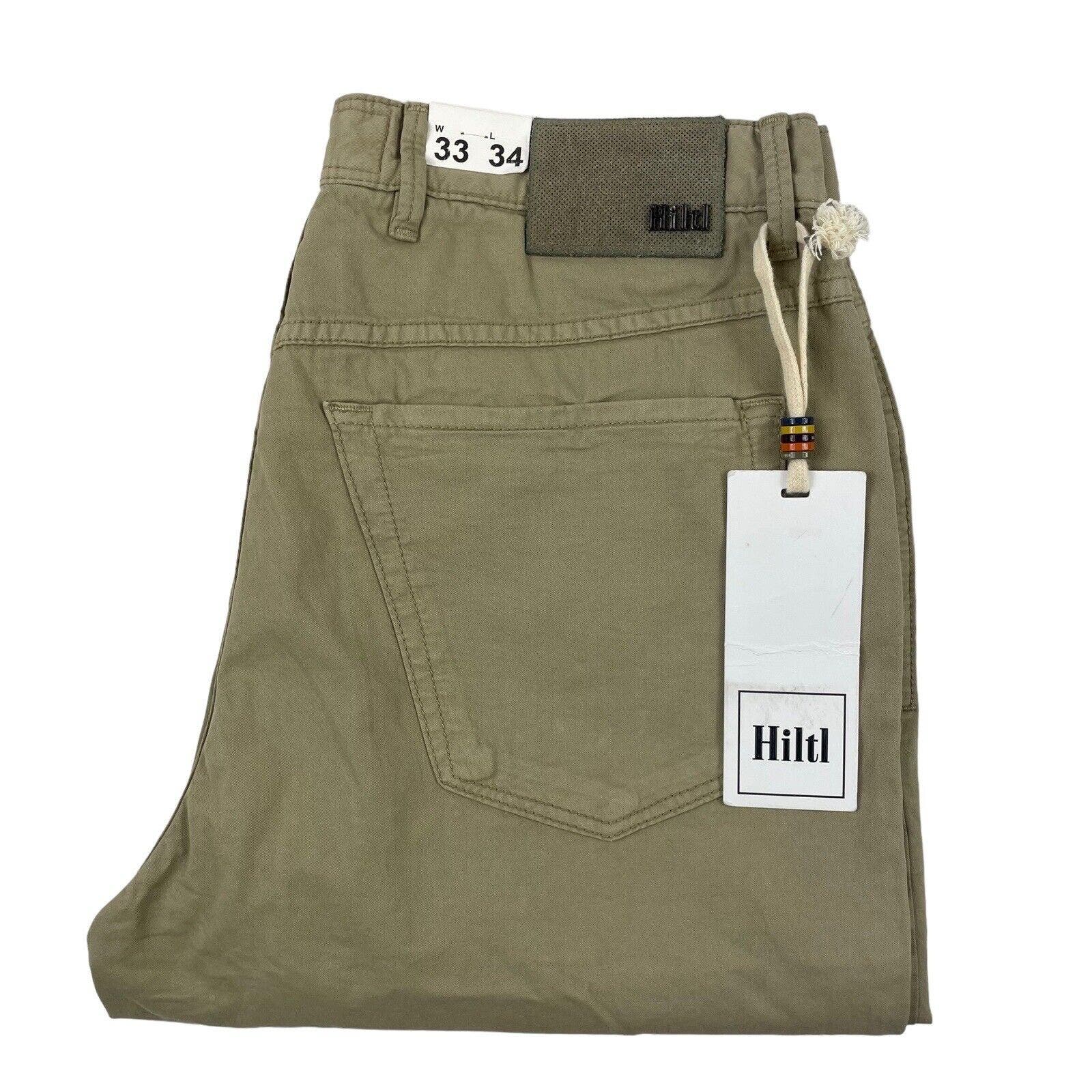 Hiltl NWT 5 Pocket Jean Cut Casual Pants Size 33X34 Noah In Khaki NWT 225