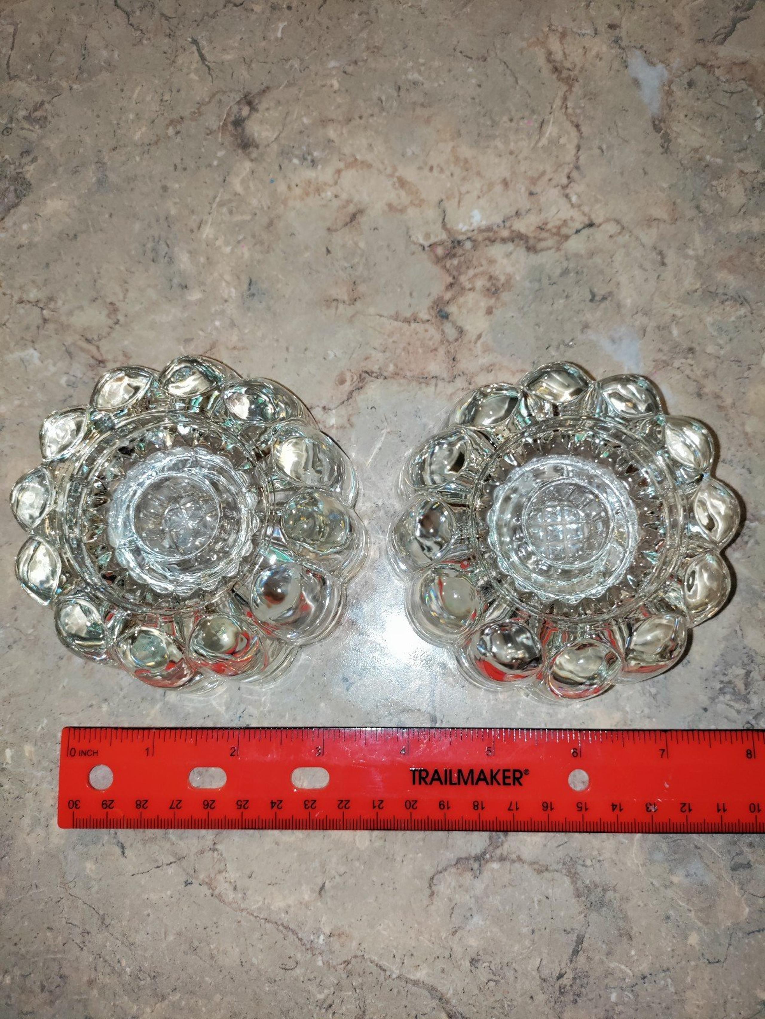 Vintage princess house crystal 3way candle holder set of 2