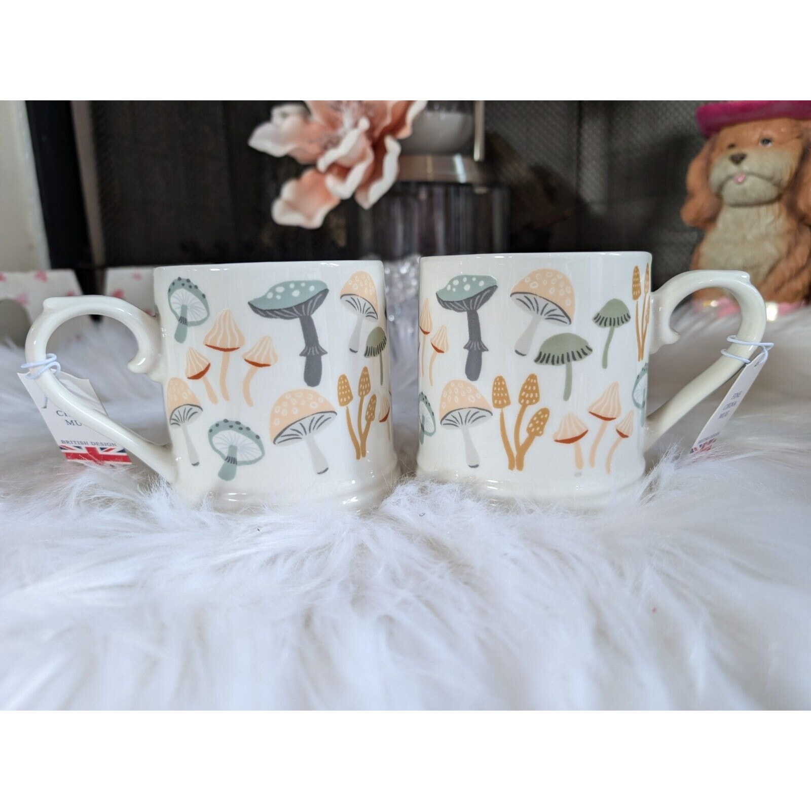 BRAND NEW 2 The English Mug Co. Mushroom Mugs | Retro Inspired